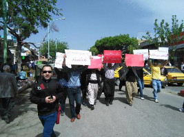 1. Mai 2016 - illegale Demo im Iran, eine von vielen...