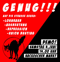 [Berlin] Am 4. Juni: Gewerkschaftsfreiheit statt Klassenjustiz!