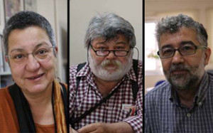Für Solidarität verhaftet: Şebnem Korur Fincancı, Ahmet Nesin und Erol Önderoğlu (Juni 2016)