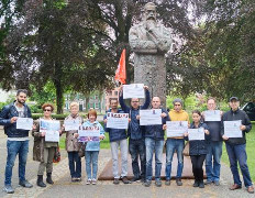 Solidaritätsaktion der IGM Wuppertal im Mai 2016 - mit den verfolgten iranischen Gewerkschaftern