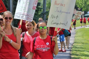 Streik der Krankenschwestern in Minneapolis - Auftaktdemo am 19.6.2016