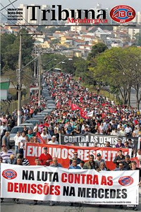 Gewerkschaftszeitung der SMABC vom 19.8.2016 mit dem Titel gegen die Entlassungen bei Daimler Brasilien