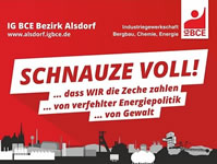 Die Aktion - Wir haben die"Schnauze voll" von Gewalt! auf der Homepage der lG BCE Bezirk Alsdorf