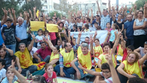 Türkei: Protest gegen Lehrerentlassungen. Hier: Samandag/ Hatay, 14. Oktober 2016