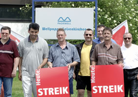 Mahnwache am insolventen Wellpappe-Werk in Gelsenkirchen. Foto: Jürgen Seidel (www.juergen-seidel.de) - wir danken!