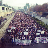 Größte Demonstration Mazedoniens - Studierende in Skopje 2016