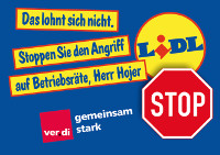 Das lohnt sich nicht. Stoppen Sie den Angriff auf Betriebsräte, Herr Hojer! Ver.di-Postkartenaktion (Februar 2017)