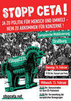 15. Februar: CETA-Entscheidung im Europaparlament! Kommt für den 14. und 15. Februar nach Straßburg!