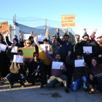 Protest vor der Plastikplane - Brigada Caceres und die streikenden MigrantInnen der sAT in Almeria