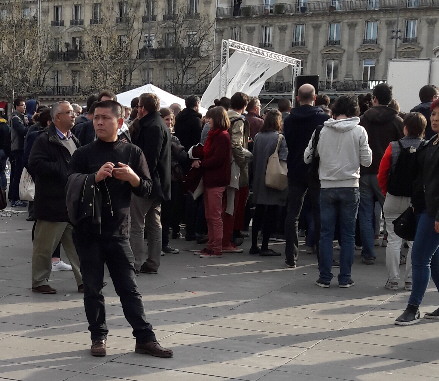 Foto von Bernard Schmid von den Protesten gegen die Pariser Polizei am Sonntag, den 2. April 17 in Paris - wir danken!