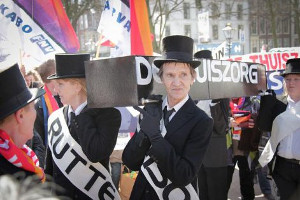 Demonstration gegen private Krankenversicherung in Den Haag am 20.2.2017