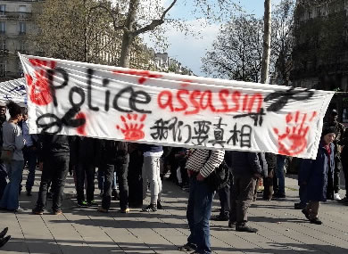 Foto von Bernard Schmid von den Protesten gegen die Pariser Polizei am Sonntag, den 2. April 17 in Paris - wir danken!