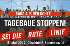 [Aktion am 05.05.2017 in Düsseldorf] Braunkohlentagebaue stoppen – Rote Linien für Garzweiler und Hambach