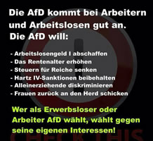 "... Wer als Erwerbsloser oder Arbeiter die AfD wählt, wählt gegen seine eigenen Interessen!"