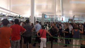 Flughafen Barcelona Streik der Gepäckkontrolle 12.8.2017