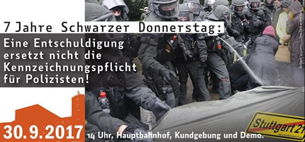 [Demo am Sa, 30.9.17] Sieben Jahre Schwarzer Donnerstag - Kennzeichnungspflicht endlich einführen!