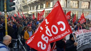Demo Mailand beim Basisgeneralstreik 27.10.17