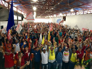 Metallerversammlung aller Gewerkschaften am 29.9.2017 in Sao Paulo beschliesst Kampftag