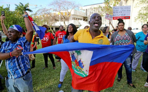 Haitianer demonstrieren gegen Massenabschiebung am 21.11.2017 in Palm Beach, Florida