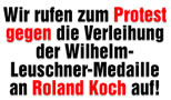Protest gegen die Verleihung der Wilhelm Leuschner Medaille an Roland Koch