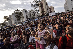 Der Beginn der Demonstration der Massenbestzung in Sao Bernardo am 31.10.2017