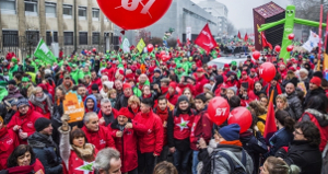 Demonstration gegen Rentenreform in Brüssel am 19.12.2017