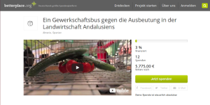 Spendenkampagne Interbrigadas für einen Bus für die SAT Andalusien