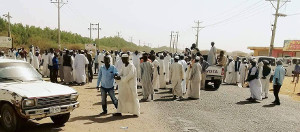 Protest gegen Brotpreiserhöhunh in El Obei, Sudan am 12.1.18