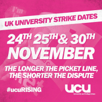 Streikaufruf der britischen Hoschulgewerkschaft UCU Ende November 2022