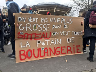 22. März 2018, überall in Frankreich: "... Wir wollen die ganze Bäckerei..."