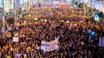 Demonstration am Internationalenr Frauentag 8. März 2018 in Madrid