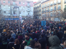 Demonstration gegegn den Tod eines Strassenhändlers in Madrid am 16.3.2018