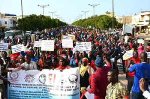 Lehrer demonstrieren in Dakar am 26.4.2018