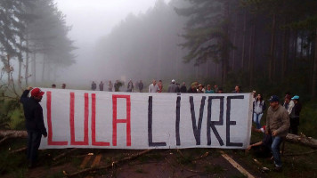 Straßenblockade der Landlosenbewegung MST in Parana am 6.4.2018