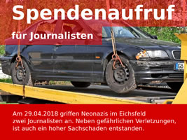 Spendenaufruf: Neonazis attackieren und verletzen Journalisten im thüringischen Fretterode