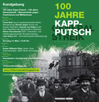 [Kundgebung am 14.3.20] 100 Jahre Kapp-Putsch – 100 Jahre Generalstreik – Massenstreik gegen Faschismus und Militarismus