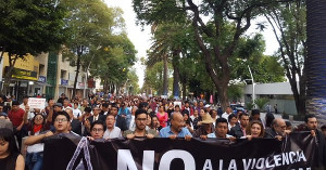 Demonstration gegen Gewalt in Piebla (Mexico) - ein zentrales Thema der Wahl am 1. Juli 2018