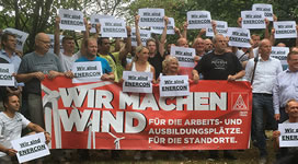 Protest gegen Stellenabbau bei Enercon. Foto: IG Metall