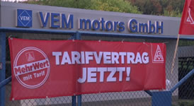 Warnstreik der IG Metall bei VEM Motors in Wernigerode für Tarifvertrag 