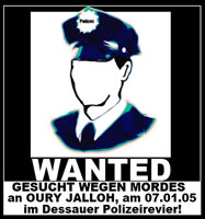 Gesucht wegen Mordes an Oury Jalloh am 7.1.2005