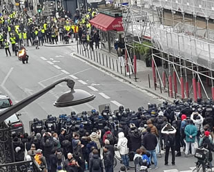 Gelbe-Westen-Demo am 8. Dezember 2018 in Paris, Frankreich. Foto von Bernard Schmid