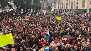 Die Streikkundgebung der Maquilabeschäftigten in Nordmexiko am 20.1.2019 in Matamoros