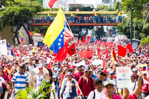 Demonstration gegen die Aggression des USA Imperialismus in Caracas am 23.1.2018