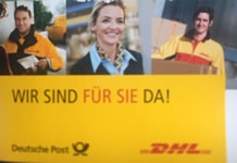 "Wir sind für Sie da!" Eigenwerbung der Post AG