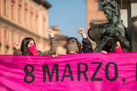 Frauendemonstration in Mailand vor dem 8.3.2019 - das Land läuft sich warm...