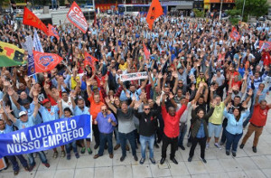 Die Metallarrbeiter von Sao Paulo in jedem gewerkschaftlichem Kampf eine entscheidende Kraft: Am 22.3.2019 gegen Bolsonaros rentenreform massive Beteiligung