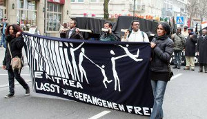 Eine der zahlreichen Solidaritäts-Demonstration für Eritrea, die in den letzten Jahren in der BRD stattfanden