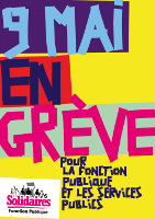 Streikplakat vin SUD Solidaires zur Vertidigung des öffentlichen Dienstes am 9.5.2019