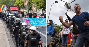 Die pride Demonstration am 20.7.2019 in Bialystok von Faschisten attackiert