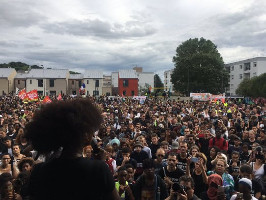 Gemeinsame Demonstration bei Paris am 20.7.2019: Gelbwesten und Polizeiopfer-Komitee